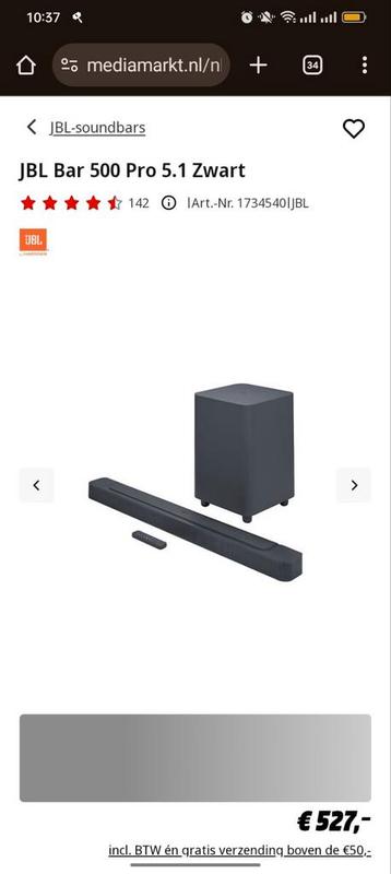 JBL Bar 500 Pro 5.1 Zwart - Gebruikt beschikbaar voor biedingen