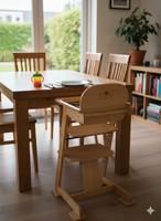 Bambino Houten Meegroeistoel - Naturel Beuken - Met Eetblad, Kinderen en Baby's, Ophalen of Verzenden, Gebruikt, Meegroeistoel