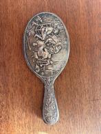 Antieke messing set handspiegel en haarborstel, Ophalen of Verzenden, Ovaal, Minder dan 50 cm, Minder dan 100 cm