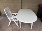 Witte tuintafel + één stoel, Ophalen, Gebruikt, Kunststof, Stoel