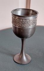 Tinnen bewerkt glaasje , selangor pewter malaysia, Antiek en Kunst, Ophalen of Verzenden