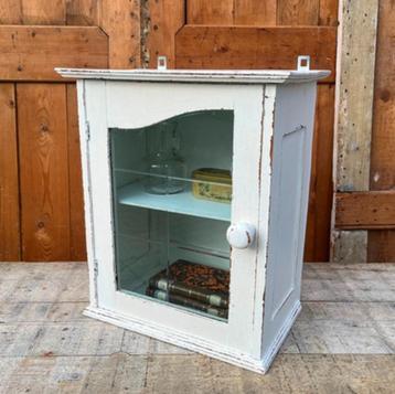Vitrine kast wit sier pronk kastje wand 40,5 x 26,5 x 47 cm beschikbaar voor biedingen