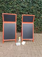 2 houten stoepborden met extra bord, Ophalen, Gebruikt, Reclamebord