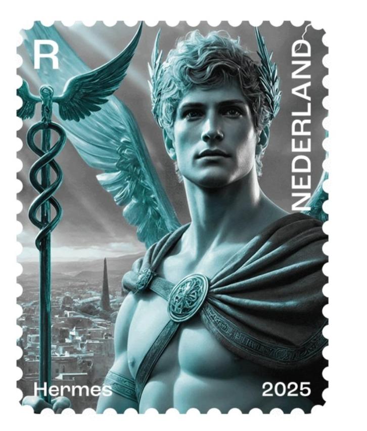 Crypto postzegel Hermes Blauw, Postzegels en Munten, Postzegels | Nederland, Postfris, Na 1940, Ophalen of Verzenden