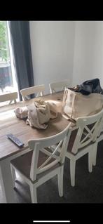 Tafel met 6 stoelen - Verhuizing!, Huis en Inrichting, Tafels | Eettafels, Ophalen, Gebruikt, 100 tot 150 cm, Vijf personen of meer