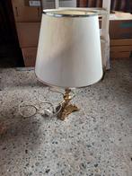 schemerlamp messing voet,  lichte kap, 66cm hoog, Huis en Inrichting, Ophalen, Overige materialen, Gebruikt, 50 tot 75 cm