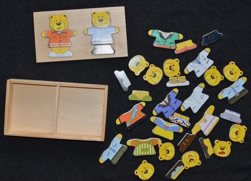 Beertjes aankleedpuzzel dubbel Meneer Beer, Merk Bigjigs, Kinderen en Baby's, Speelgoed | Kinderpuzzels, Zo goed als nieuw, 2 tot 4 jaar