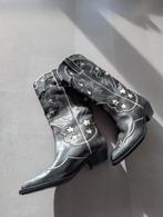 Leren Cowboy laarzen met 42 Zara, Kleding | Dames, Schoenen, Ophalen of Verzenden, Zo goed als nieuw, Zwart, Hoge laarzen
