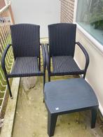2 tuinstoelen en tafeltje, Ophalen, Zo goed als nieuw, Kunststof