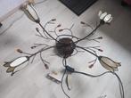 Tiffany tulp plafond lamp 1x tulp kapot!, Ophalen of Verzenden, Gebruikt, Glas, Tiffany