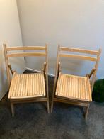 2 houten klapstoelen, Antiek en Kunst, Antiek | Meubels | Stoelen en Banken, Ophalen of Verzenden