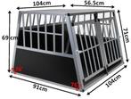 Autobench Aluminium Dubbeldeurs Auto Hondenbench 104x91x69H, Ophalen of Verzenden, Nieuw