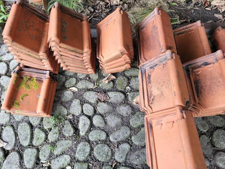 Gevelpannen Teeuwen tuile du nord, Doe-het-zelf en Verbouw, Dakpannen en Dakbedekking, Gebruikt, Dakpannen, Steen of Klei, Rood