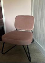 Roze fluwelen stoel, Huis en Inrichting, Fauteuils, Ophalen, 75 tot 100 cm, Zo goed als nieuw, 75 tot 100 cm