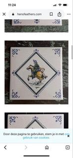 Delfts Blauw Tegel met Ruiter, Ophalen of Verzenden