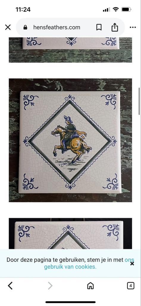 Delfts Blauw Tegel met Ruiter, Antiek en Kunst, Antiek | Wandborden en Tegels, Ophalen of Verzenden