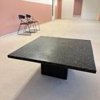 Vintage terrazzo salontafel steen vierkant zwart spikkel, Huis en Inrichting, Tafels | Salontafels, Ophalen, 50 tot 100 cm, Vierkant