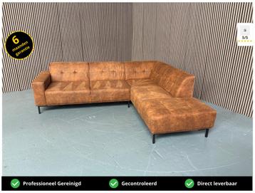 GRATIS LEVERING Hoekbank Cognac 270x225 REFURBISHED beschikbaar voor biedingen