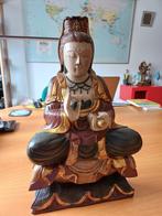 Antiek Houten beeld Guanyin China, Ophalen, Zo goed als nieuw