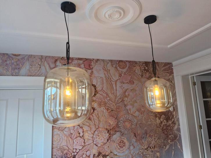 Loods 5 Lampen - Sjiek & Speels, Huis en Inrichting, Lampen | Hanglampen, Zo goed als nieuw, Minder dan 50 cm, Glas, Ophalen of Verzenden