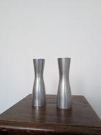 Set vintage Ikea Erika Pekkari kandelaar 90s, 14 cm, Ophalen of Verzenden, Zo goed als nieuw, Metaal, Grijs