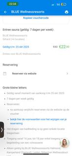 Blue wellnessresorts, Tickets en Kaartjes, Eén persoon, Overige typen
