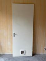 Binnendeur met kattenluik, Ophalen, Gebruikt, 80 tot 100 cm, 215 cm of meer