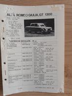 Alfa Romeo Giulia 1300 Gt 1300 Mini boekje van 12, Alfa Romeo, Ophalen of Verzenden, Zo goed als nieuw