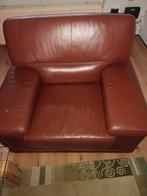 Leer fauteuil, Ophalen, Gebruikt, Leer