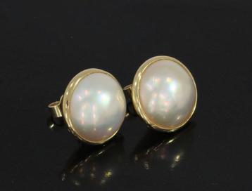 Mabe parel fraai 14k gouden set dames oorbellen stekers beschikbaar voor biedingen