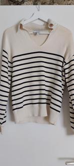 Gestreepte trui met kraag/v-hals van & Other Stories., Verzenden, Wit, & Other Stories, Zo goed als nieuw