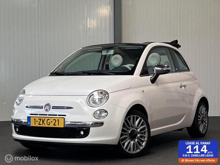 Fiat 500 0.9 TwinAir Turbo Cult [ NAP leder LM clima ], Auto's, Fiat, Bedrijf, Te koop, 500C, ABS, Airbags, Airconditioning, Alarm