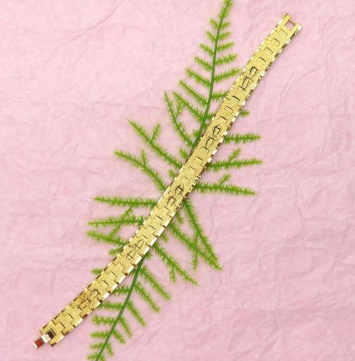 Zeer mooie gekleurde gouden schakelarmband., Sieraden, Tassen en Uiterlijk, Armbanden, Nieuw, Overige materialen, Goud, Ophalen of Verzenden