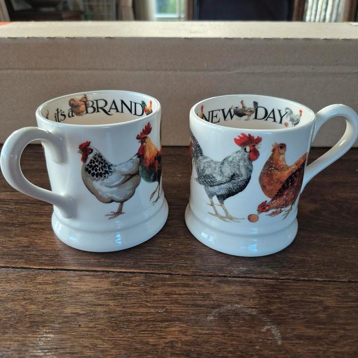 Mokkenset Emma Bridgewater 0.5 1/2 pt Rise&Shine, Huis en Inrichting, Keuken | Servies, Nieuw, Kop(pen) en/of Schotel(s), Overige stijlen