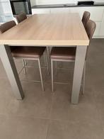 hoge tafel met 4 stoelen/krukken, Huis en Inrichting, Tafels | Statafels, Ophalen, Zo goed als nieuw