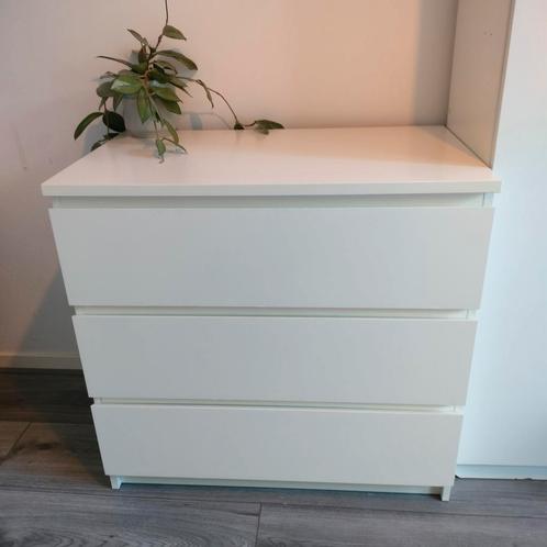 Malm Ikea kast met 3 lades wit, Huis en Inrichting, Kasten | Ladekasten, Gebruikt, Minder dan 100 cm, 50 tot 100 cm, 50 tot 75 cm