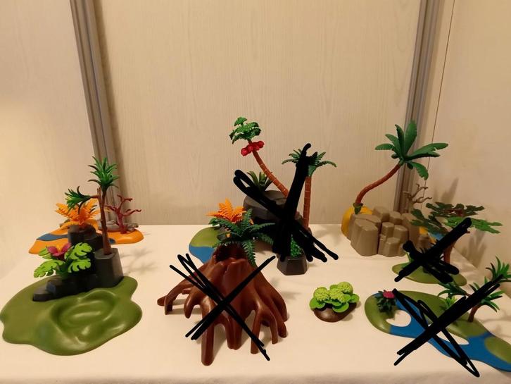 playmobil tuinen, groen op grondplaat, rots, 4 verschillende, Kinderen en Baby's, Speelgoed | Playmobil, Gebruikt, Los playmobil