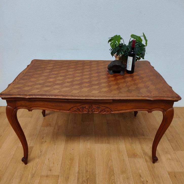 Vintage landelijke eettafel eetkamertafel uitschuifbaar 701, Huis en Inrichting, Tafels | Eettafels, Gebruikt, Vijf personen of meer