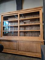 Grote grenen vitrinekast | buffetkast | boekenkast vintage, 200 cm of meer, Niet te achterhalen, Ophalen of Verzenden, Landelijk