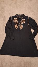 Antik Batik zwarte jurk met bloemdetails AKTIE NU 0.99 DHL!, Zwart, Antik batik, Ophalen of Verzenden, Zo goed als nieuw