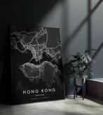 Uniek Glasschilderij | Travel: Citymap Hong Kong - 4 sizes, Oorspronkelijke maker, Verzenden, Nieuw, 125 cm of meer