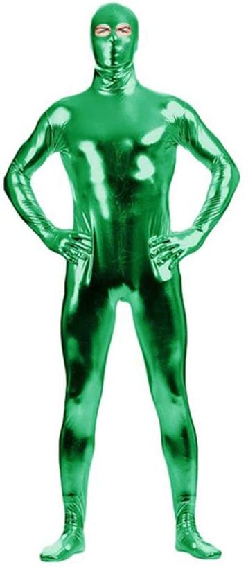 Groen heren bodysuit / catsuit glimmend zentai wetlook suit beschikbaar voor biedingen