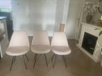 Beige bouclé eetstoelen, Huis en Inrichting, Stoelen, Overige kleuren, Drie, Ophalen of Verzenden, Zo goed als nieuw