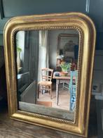 Antiek frans Louis Philippespiegeltje bladgoud, Ophalen, Ovaal, Minder dan 50 cm