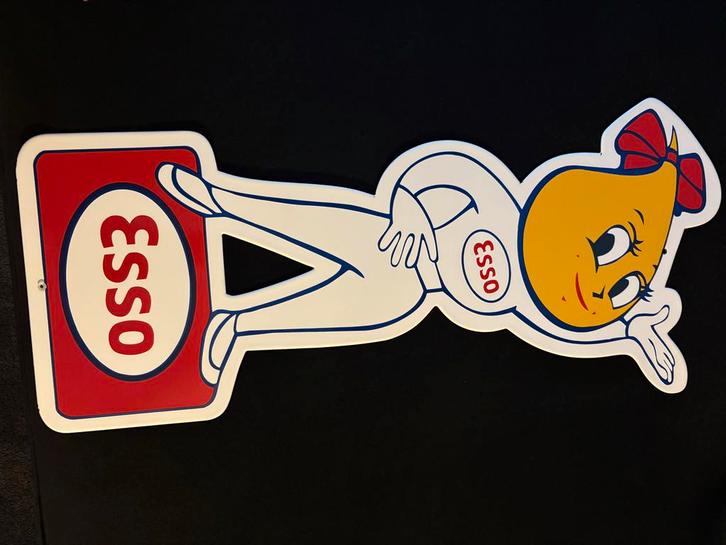 Groot Esso Emaille bord  - 80cm hoog!, Verzamelen, Merken en Reclamevoorwerpen, Gebruikt, Reclamebord, Ophalen of Verzenden