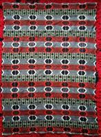 Vintage oude wollen deken rood groen grijs Kerst Noël, Huis en Inrichting, Woonaccessoires | Plaids en Woondekens, Ophalen of Verzenden