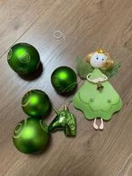 Groene kerstballen, eenhoorn en kerstengel - gratis, Diversen, Kerst, Gebruikt, Ophalen of Verzenden