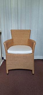 Rotan fauteuil met kussen, Huis en Inrichting, Fauteuils, Ophalen, Riet of Rotan, 50 tot 75 cm, Landelijk