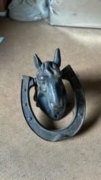 Deurklopper paard en hoefijzer - messing, Huis en Inrichting, Ophalen, Gebruikt, Draadloos