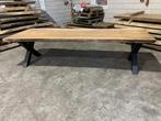BOOMSTAMTAFEL SUAR MET XPOOT 300CM, Ophalen, 50 tot 100 cm, Vijf personen of meer, Rechthoekig